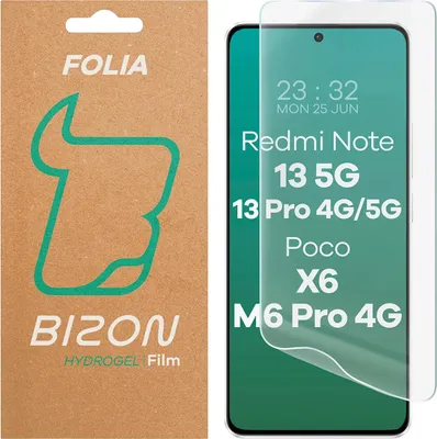 Produktbild von Hydrogel Folie für den Bildschirm für Xiaomi POCO X6 / Redmi Note 13 5G / Redmi Note 13 Pro 4G/5G / POCO M6 Pro 4G, Bizon Glass Hydrogel Front, 1 Stück