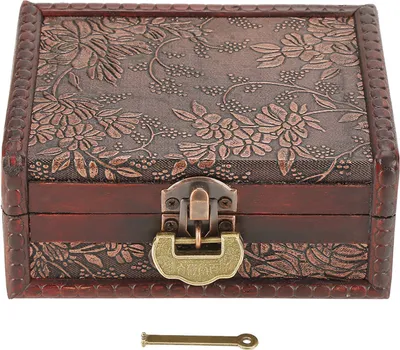 Image de Boîte à bijoux rétro, en bois, style européen, pour bagues & colliers, boîte de rangement