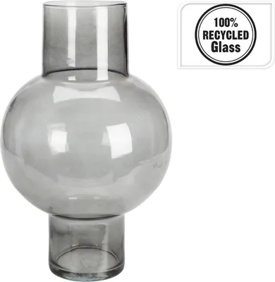 Image de Vase en verre recyclé 25x40cm verre fumé décoration durable