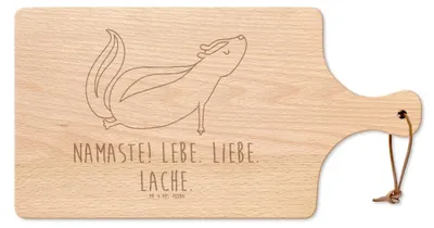 Produktbild von Mr. & Mrs. Panda Holzbrett Stinktier Yoga - Transparent - Geschenk, Raubtier, Namaste, Käsebrett, Brett, Lebe, Frühstücksbrett, Liebe, Schneidebrett, Frühstücksbrettchen