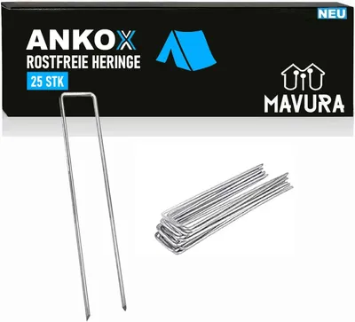 Immagine prodotto di ANKOX 25 pezzi picchetto fissaggio tenda ancoraggio a terra acciaio inox zincato