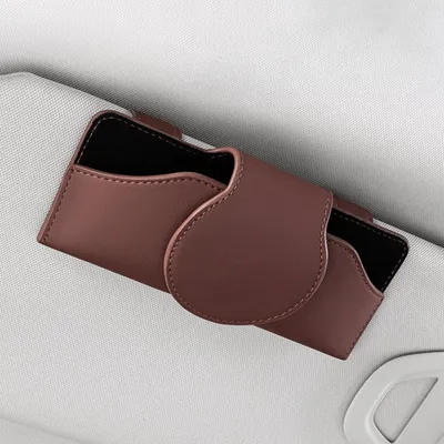 Image de Support en cuir pour lunettes de soleil, pour voiture