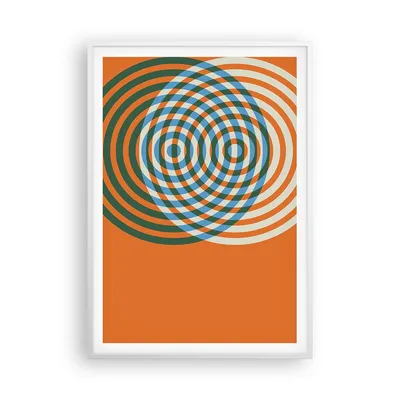 Produktbild von Gerahmtes Poster - Weißer Rahmen - Abstraktion Modern Kreise - 70x100 cm - Wand Bild - Wanddeko - Wandbilder - Kunstposter - Wandposter - Bilderrahmen - Bilder - Kunstdruck - P2WPA70x100-4448