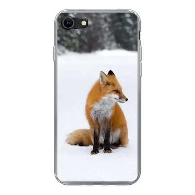 Produktbild von MuchoWow® Handyhülle Schutzhülle Hülle für iPhone 8 Fuchs - Schnee - Winter Silikon Softcase Handy Hülle - Schutzhaube