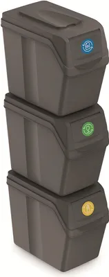 Produktbild von Abfallbehälter Prosperplast SORTIBOX 3 x 20 l grau Stein