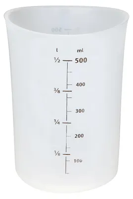 Produktbild von Messbecher aus Silikon 500ml EUROHOME® – 8,5x8,5x13cm – für Zucker, Mehl, Griess und Haferflocken