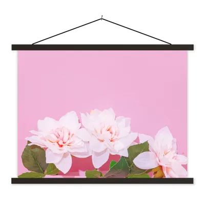 Produktbild von MuchoWow® Textilposter Blüte - Sommer - Rosa 40x30 cm mit schwarzem Rahmen - Dekorationen