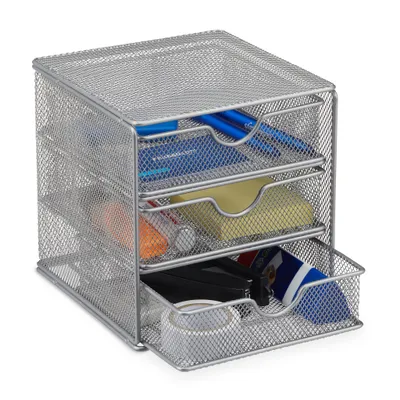 Produktbild von relaxdays Schreibtischorganizer Metall 3 Fächer
