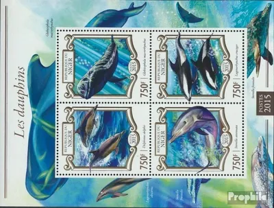 Produktbild von Briefmarken Niger 2015 Mi 3300-3303 Kleinbogen (kompl. Ausg.) postfrisch Delfine