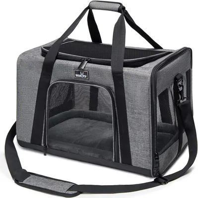 Immagine prodotto di Borse da viaggio per cani, aereo, borsa da trasporto per cani e gatti, borsa da trasporto per animali domestici, borsa da trasporto per cani pieghevole, borsa da trasporto per gatti, borsa per cani, scatola per cani, auto, traspirante