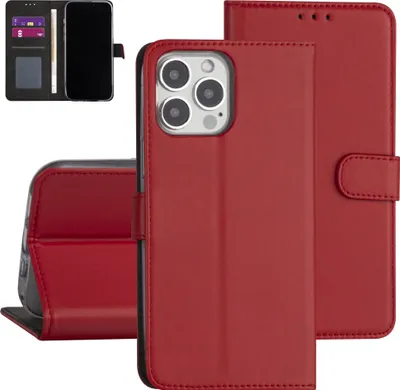 Produktbild von iPhone 13 Pro Max Book type case - Red - Card holder - Magnetic closure