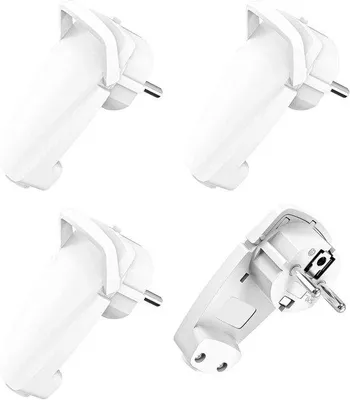 Obrázok produktu pre Zástrčka Schuko s uhlovým konektorom, balenie po 4 ks, 250 V, pre káble s prierezom do 3 x 15 mm², biela