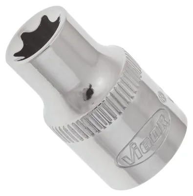 Produktbild von VIGOR Steckschlüsseleinsatz, 3/8 (10 mm) Vierkant hohl, Außen TX Profil, SW E10
