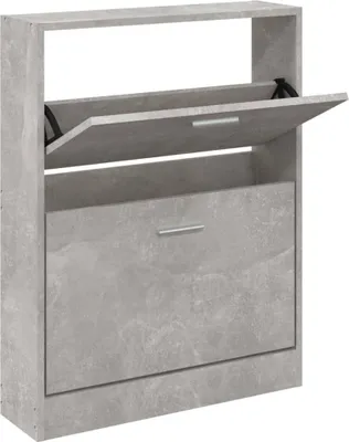 Obrázek produktu pro vidaXL Botník Concrete Grey 59x17x81 cm Dřevěný materiál