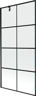Produktbild von Mexen Next Duschwand, 1-flügelig 90 x 150 cm, schwarzes Gitter, Schwarz - 895-090-000-00-77-70
