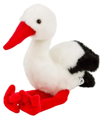 Produktbild von Kuscheltier Storch 27 cm weiß/rot Plüschvogel