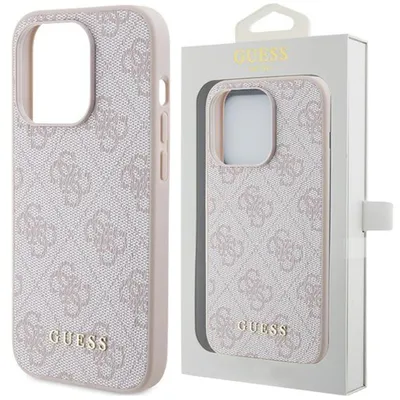 Produktbild von Guess 4G Metall Gold Logo Etui Für Iphone 15 Pro - Rosa