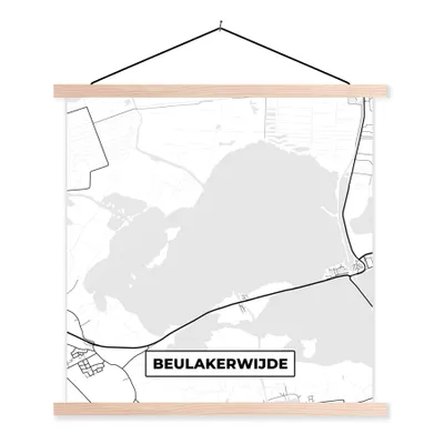 Obrázek produktu pro MuchoWow® Textilní plakát - Mapa - Nizozemsko - Mapa - Beulakerwijde - Mapa města - 90x90cm - S hnědými lamelami