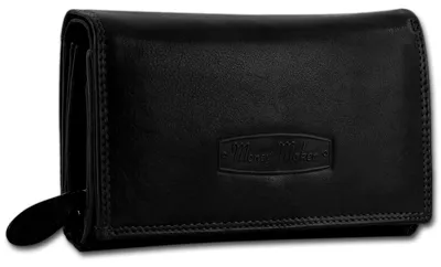 Immagine prodotto di Portafoglio da cintura nero da donna, con protezione RFID, in vera pelle, modello Money Maker, codice prodotto D3OPJ704S
