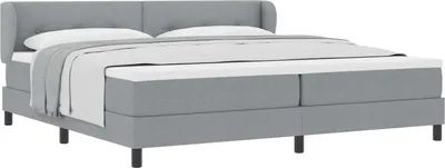 Zdjęcie produktu dla vidaXL Łóżko sprężynowe z materacem jasnoszare 200 x 200 cm tkanina