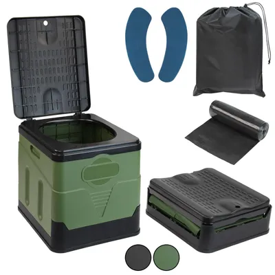Zdjęcie produktu dla Toaleta turystyczna - Składana - 25 litrów - 33 x 27 cm - Do kempingu i podróży