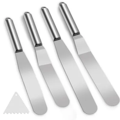 Imagen del producto de Cuchillo para pasteles, de acero inoxidable, color plateado, ideal para decorar, 25 cm, para la cocina
