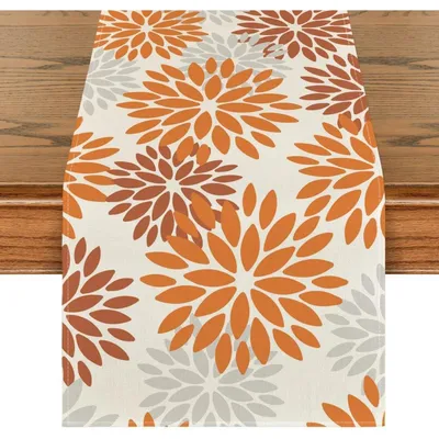 Produktbild von Tischläufer Blumen Orange Dahlien Herbst 40x140 cm 100% Polyester