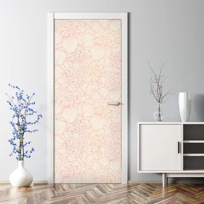 Produktbild von Dekorative Türposter selbstklebend Klebefolie Wandaufkleber Türaufkleber Pfingstrosen rosa 85 x 200 cm