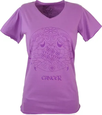 Produktbild von Sternzeichen T-Shirt `Krebs` - Lila, Damen, Violett, Baumwolle, Größe: S/M