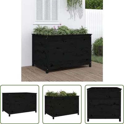 Produktbild von The Living Store Hochbeet Schwarz 119,5x82,5x78 cm Massivholz Kiefer