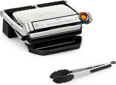 Produktbild von Tefal OptiGrill + GC718D10, Schwarz, Edelstahl, Rechteckig, Tasten, 600 cm², 300 x 200 mm, 1 Zone(n)