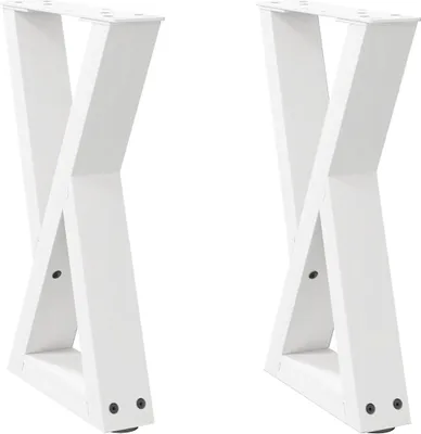 Obrázek produktu pro vidaXL Nohy konferenčního stolku 2 ks. Bílé 28x(42-43,3) cm Ocelové