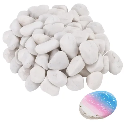 Produktbild von PINGEUI 50 Stück weiße Kieselsteine zum Malen, 5–8 cm, Malsteine, handbemalte Steine, Flussfelsen für Kunst und Handwerk, DIY-Dekoration