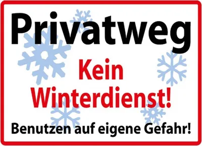 Produktbild von vianmo Holzschild 30x40 cm Privatweg kein Winterdienst