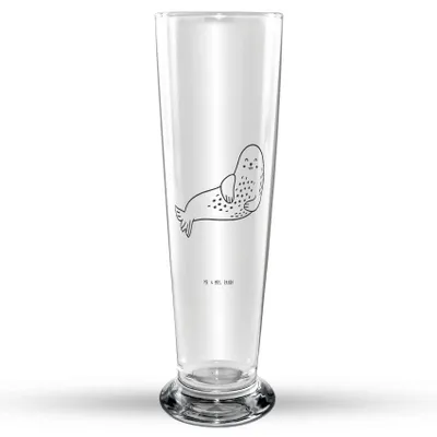 Produktbild von Mr. & Mrs. Panda Bierglas Robbe Lachen - Transparent - Geschenk, Ostsee, Trinkglas, Glasbecher, Bier Glas, Glasbierglas, Seehund, Robben, Bierbecher, Nordsee, Strand