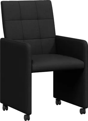 Produktbild von vidaXL Esszimmerstühle mit Rollen 2 pcs Schwarz 58 x 65 x 94 cm Stoff