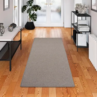 Produktbild von Natur Teppich Läufer Wolle Berber Anthrazit, Größe:80x240 cm