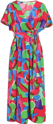 Produktbild von Damen Wickelkleid im Boho-Stil in Rosa, Größe S, aus der Frühjahr/Sommer-Kollektion