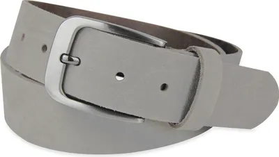Produktbild von Fomax Ledergürtel Stilvoller Herren Veloursledergürtel, 3,8 cm breit mit edler dunkelsilberner Schließe, Grau, Größe 90