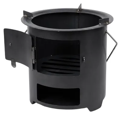 Image de Poêle à bois compacte en acier inoxydable pour camping