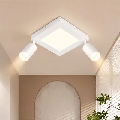 Obrázok produktu pre Stropné svietidlo ZMH Led stropné reflektory GU10 2 plamene - stropné svietidlo biele 3000k teplá biela 20W svietidlo do spálne otočné 350° stropné reflektory