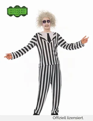 Produktbild von Beetlejuice Kostüm für Erwachsene, Jacke und Hose, Halloween, Cosplay, Karneval