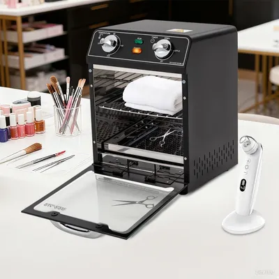 Produktbild von Sterilisator für Nagelstudios – Trockensterilisator 8 Liter mit Edelstahlgehäuse – Schwarz