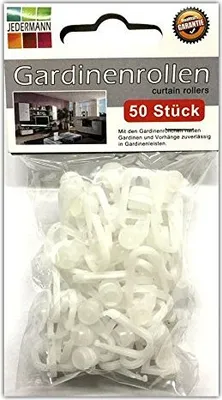 Produktbild von 50 Stück Gardinenröllchen mit Faltenhaken Gardinenrollen Gardinenhaken
