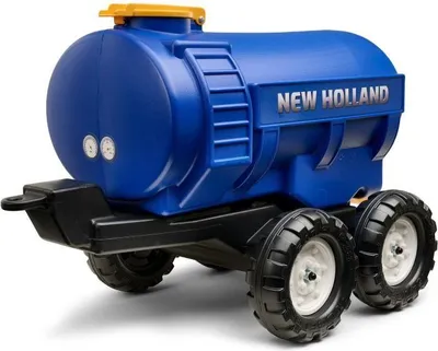 Immagine prodotto di Rimorchio cisterna New Holland, capacità 30 litri, blu, adatto per trattori FALK di 3-7 anni, 100% prodotto in Francia.