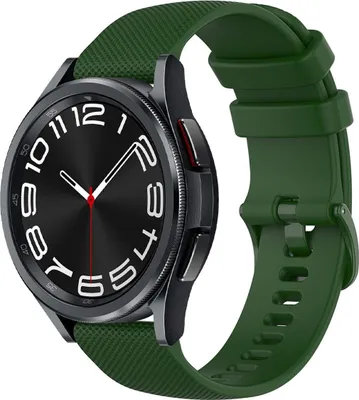 Produktbild von Silikon Armband 20mm Uhrenarmband, Farbe:Armeegrün