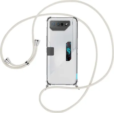 Produktbild von Handykette Backcover-Schutzhülle mit Band (Metall silberfarben) für Asus ROG Phone 7 Ultimate (6.78'') - grün/blau/weiß