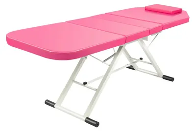 Produktbild von Klappbare Massageliege - Salon- und Tattooliege - Dreiecksrahmen - Rutschfeste Gummifüße - Leicht zu reinigende PolyurethanOberfläche - Tragkraft 200–250 kg - Rosa