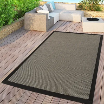 Produktbild von TT Home Flachgewebter In- & Outdoor Teppich Einfarbig Uni Natürlicher Look Braun Modern Größe 120x170 cm