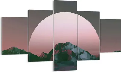 Produktbild von Bild auf Leinwand - Leinwandbild - 5 Teile - Landschaft Berge Sonne - 125x70cm - Wand Bild - Wanddeko - Wandbilder - Leinwanddruck - Bilder - Wanddekoration - Leinwand bilder - EA125x70-4320